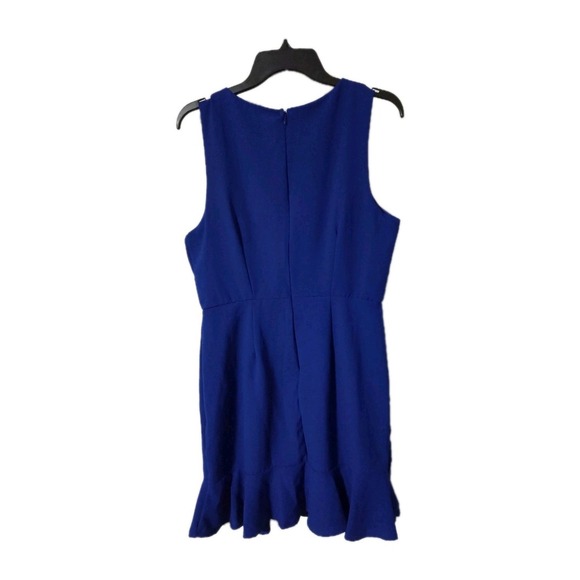 Anthropologie Everly Blue Sleeveless Flutter Mini Dress Size L - Picture 4 of 4